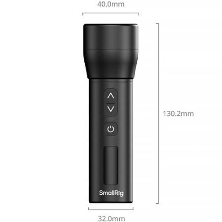 SmallRig 5785 RF 05B - przenośna lampa LED typu latarka z zoomem - wymiary
